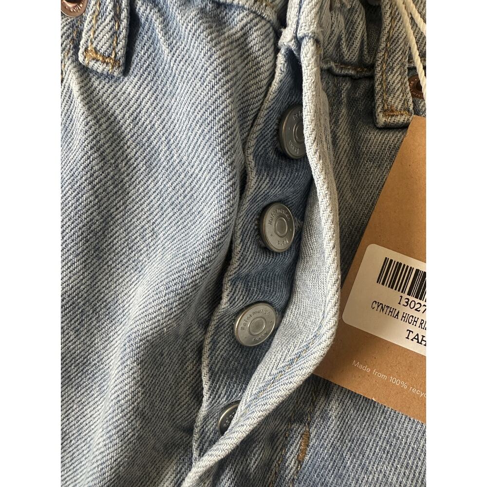 NWT Reformation Jeans Cynthia High Rise Straight Jeans Tahoe Light Wash Blue 23 - Picture 6 of 10